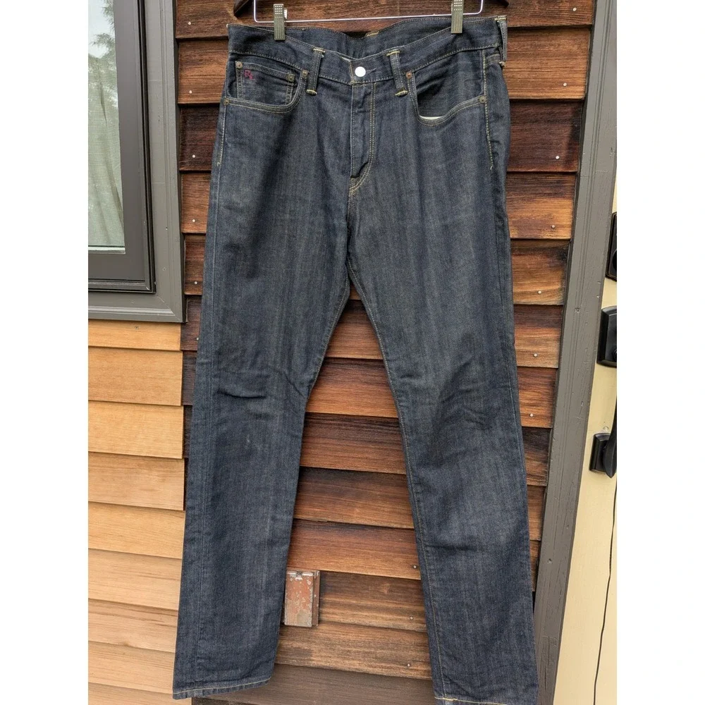 Polo Ralph Lauren Vintage DARK Slim Straight Denim Jeans 34W 34L Business Casual